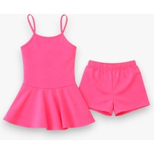 My Kids Wear Kız Çocuk Garson Mayo Elbiseli Şortlu 2’li Takım 12413