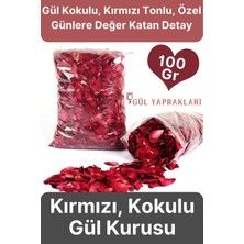 Svein Özel Tasarım Sevgili Dekoratif Hediye Süs Dekor Romantik Kokulu Kırmızı Gül Kurusu Yaprağı 100 gr