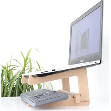 Ahşap Laptop Standı - 13" - 14" Boyutlarındaki Laptoplar ile Uyumlu - Laptop Yükseltici