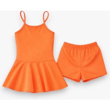 My Kids Wear Kız Çocuk Garson Mayo Elbiseli Şortlu 2’li Takım 12423