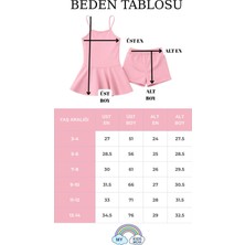 My Kids Wear Kız Çocuk Garson Mayo Elbiseli Şortlu 2’li Takım 12415