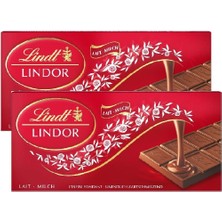 Lindt Lindor Sütlü Çikolata Tablet 100G x 2’li Paket Yumuşak Dolgulu Isviçre Çikolatası