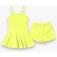 My Kids Wear Kız Çocuk Garson Mayo Elbiseli Şortlu 2’li Takım 12419