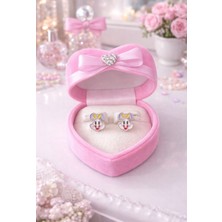 miraç gümüş takı atölyem 925 Ayar Gümüş Tavşan Detaylı Mineli Küpe . (Klipsli)