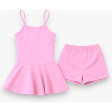 My Kids Wear Kız Çocuk Garson Mayo Elbiseli Şortlu 2’li Takım 12414