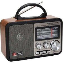 Selfbuysell Orta Boy Retro, Nostaljik, Ahşap Tasarım Bluetooth Hoparlörlü, Şarjlı, Taşınabilir Fm/am Destekli Radyo NS-8897 (5324)