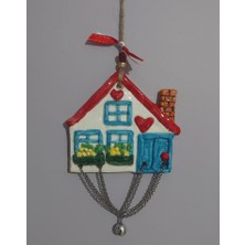 Es Dekor El Yapım Seramik Asmalık Süs Ev 12X12CM