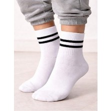 Saby Çizgili Bilek Çorap – 5'li - Unisex - Yumuşak Pamuklu, Dikişsiz Yapı, Terletmeyen, Gün Boyu Konfor