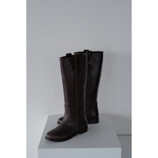 Meral Özgenç Şerit Detay Hakiki Deri Çizme