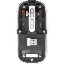 Yollayenilensin Şeffaf Sessiz Kablosuz Mouse – Bluetooth 2.4g Üç Modlu Şarjlı LED Işıklı Ofis Pc Mouse
