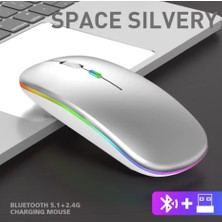 Yollayenilensin PG-9009 Rgb Işıklı Şarjlı Kablosuz Mouse – Bluetooth 2.4g Sessiz Ergonomik Oyun Ofis Mouse