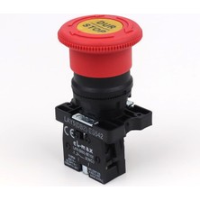 El-Max LAY5-ES542 Acil Stop Butonu - 400V 10A Pano Tipi (Kırmızı Mantar Kafa)