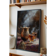 E2 Nova Premium Antika Ibrik ve Ince Belli Çay Çerçeveli Tablo - Otantik Çay Ocağı ve Ramazan Özel Dekor