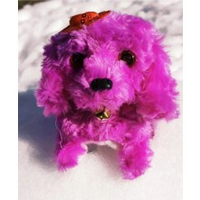 Brother Toys Pilleri Hediye Yürüyen Havlayan Sevimli Peluş Pilli Oyuncak Köpek 13 Cm. Krem Pembe Mavi Kahve Mor