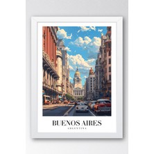 E2 Nova Buenos Aires Argentina Vintage Seyahat Posteri Çerçeveli Tablo - Premium Şehir Elit Duvar Dekoru