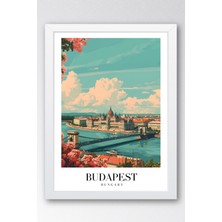 E2 Nova Budapest Hungary Vintage Seyahat Posteri Çerçeveli Tablo - Premium Tuna Nehri Elit Duvar Dekoru