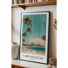 Cabo San Lucas Mexico Vintage Seyahat Posteri Çerçeveli Tablo - Premium Sahil Elit Duvar Dekoru
