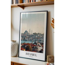 E2 Nova Istanbul Türkiye Vintage Seyahat Posteri Çerçeveli Tablo - Premium Tarihi Yarımada Elit Duvar Dekoru