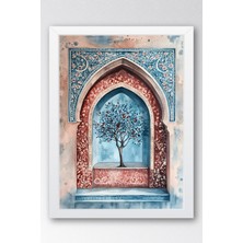 E2 Nova Islami Dekoratif Duvar Tablosu | Kemer Içinde Hayat Ağacı Çerçeveli Tablo