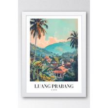 E2 Nova Luang Prabang Laos Vintage Seyahat Posteri Çerçeveli Tablo - Premium Egzotik Doğa Duvar Dekoru