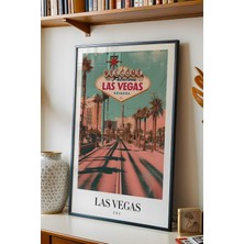 E2 Nova Las Vegas Welcome Vintage Seyahat Posteri Çerçeveli Tablo - Premium Nevada Elit Duvar Dekoru