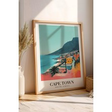 E2 Nova Cape Town South Africa Vintage Seyahat Posteri Çerçeveli Tablo - Premium Masa Dağı Duvar Dekoru