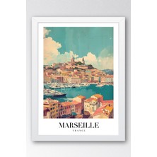 E2 Nova Marseille France Vintage Seyahat Posteri Çerçeveli Tablo - Premium Fransız Rivierası Duvar Dekoru