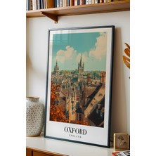 E2 Nova Oxford England Vintage Seyahat Posteri Çerçeveli Tablo - Premium Ingiliz Mimari Elit Duvar Dekoru
