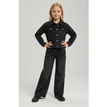 Dmb Kız Kalp Cepli Kot Ceket  26YDMB-9797