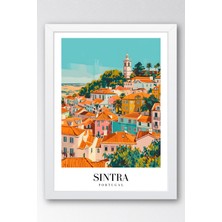 E2 Nova Sintra Portugal Vintage Seyahat Posteri Çerçeveli Tablo - Premium Portekiz Masalsı Duvar Dekoru