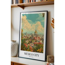 Mexico City Mexico Vintage Seyahat Posteri Çerçeveli Tablo - Premium Latin Amerika Elit Duvar Dekoru