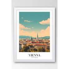 E2 Nova Vienna Austria Vintage Seyahat Posteri Çerçeveli Tablo - Premium Viyana Şehir Elit Duvar Dekoru