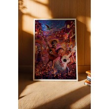 Coco Miguel ve Hector Müzik Temalı Çerçeveli Tablo - Lüks Çocuk Odası Masalsı Animasyon Duvar Dekoru