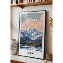 E2 Nova Alaska Usa Vintage Seyahat Posteri Çerçeveli Tablo - Premium Doğa Manzaralı Elit Duvar Dekoru