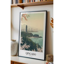 E2 Nova Qingdao China Vintage Seyahat Posteri Çerçeveli Tablo - Premium Uzak Doğu Elit Duvar Dekoru