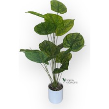 Yapay Çiçekçiniz Beyaz Saksıda 95 cm 18 Dallı Yapay Salon Çiçeği  Yoğun Yapraklı, Gerçekçi Dekor Bitkisi