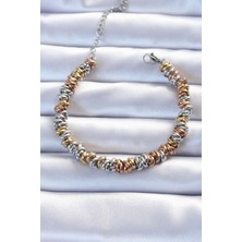 Hkursat 316L Çelik Karışık Renkli Iç Içi Geçmeli Bombeli Bileklik