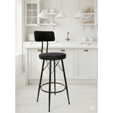 TheSandalyeShop Yeni Tasarım Mila Bar Sandalyesi 75 cm Babyface KUMAŞ.100 ile 115 cm Arası Ada&masalara Uyumlu.