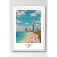 E2 Nova Dubai Uae Vintage Seyahat Posteri Çerçeveli Tablo - Premium Burj Al Arab Elit Duvar Dekoru