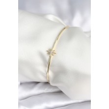 Kutup Yıldızı Figür Hkursat Pirinç Gold Renk Kadın Bileklik