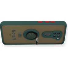 Marsilyan Xiaomi Redmi Note 9 Kılıf Montreal Yüzüklü Silikon Kapak - Yeşil