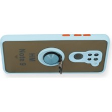 Marsilyan Xiaomi Redmi Note 9 Kılıf Montreal Yüzüklü Silikon Kapak - Buz Mavi