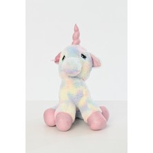 Pufu Toys Peluş Rengarenk Unicorn Oyun ve Uyku Arkadaşı Yastık 40 cm