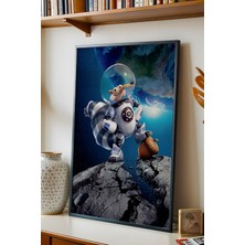 E2 Nova Buz Devri Scrat Astronot Uzay Temalı Çerçeveli Tablo - Lüks Çocuk Odası Galaksi Duvar Dekoru Poster