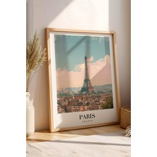 E2 Nova Paris France Vintage Seyahat Posteri Çerçeveli Tablo - Premium Eyfel Kulesi Elit Duvar Dekoru