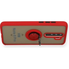 Marsilyan Xiaomi Redmi Note 8 Pro Kılıf Montreal Yüzüklü Silikon Kapak - Kırmızı
