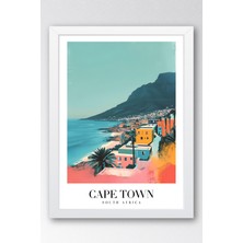 E2 Nova Cape Town South Africa Vintage Seyahat Posteri Çerçeveli Tablo - Premium Masa Dağı Duvar Dekoru