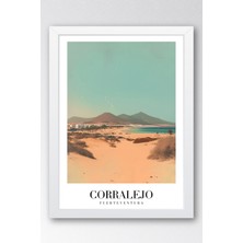 E2 Nova Corralejo Fuerteventura Spain Vintage Seyahat Posteri Çerçeveli Tablo - Premium Elit Duvar Dekoru