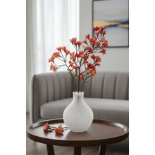 Jasper Yapay Islak Dokulu Nar Çiçeği Kırmızısı Bahar Dalı, 85 cm Dekoratif Çiçek