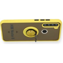 Marsilyan Xiaomi Redmi Note 8 Kılıf Montreal Yüzüklü Silikon Kapak - Sarı